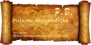 Pulszky Dezideráta névjegykártya